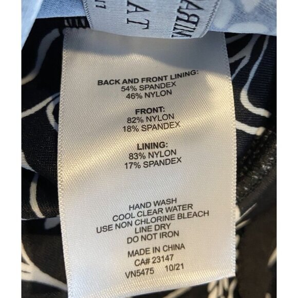 NWT Miraclesuit x Talbots Bathing Suit One Piece One Shoulder Black White 8 New - Picture 6 of 6